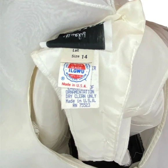 NWT Vintage Cocktail Dress Women’s Size 14 Black White Ruffles Party Holiday 80s - Picture 8 of 10